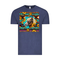 Vintage Denim Haflinger Horse Aztec Vintage Tee - LillyAllenDesigns