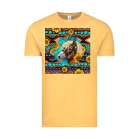 Vintage Mustard Haflinger Horse Aztec Vintage Tee - LillyAllenDesigns