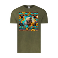Vintage Olive Haflinger Horse Aztec Vintage Tee - LillyAllenDesigns