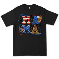 Black Army Veteran mama leopard frame 4th of July Premium Tee - LillyAllenDesigns