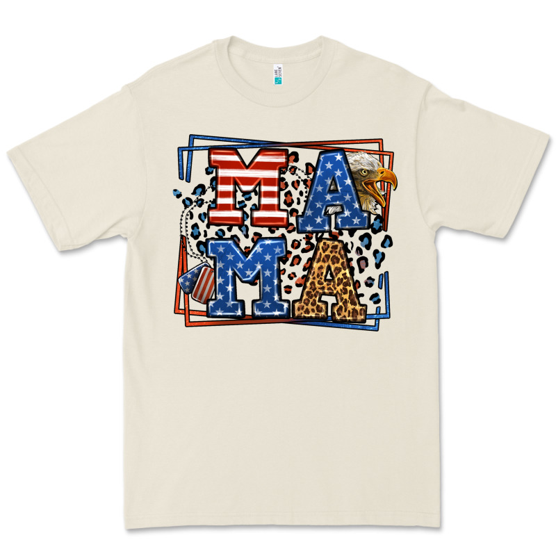 Army Veteran Mama Leopard Frame 4th Of July Premium Tee by LillyAllenDesigns | Teevron