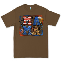 Cacao Army Veteran mama leopard frame 4th of July Premium Tee - LillyAllenDesigns