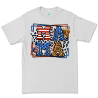 Dove Grey Army Veteran mama leopard frame 4th of July Premium Tee - LillyAllenDesigns