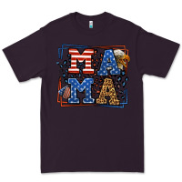 Plum Army Veteran mama leopard frame 4th of July Premium Tee - LillyAllenDesigns