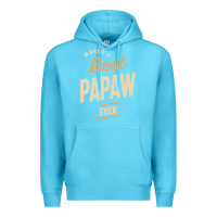 Ocean Blue Mens Best Papaw Ever Funny Dad / Grandpa Premium Hoodie - DesigneFamous