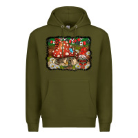 Army Green welcome ladybug gnome background Premium Hoodie - BarkalooDesign