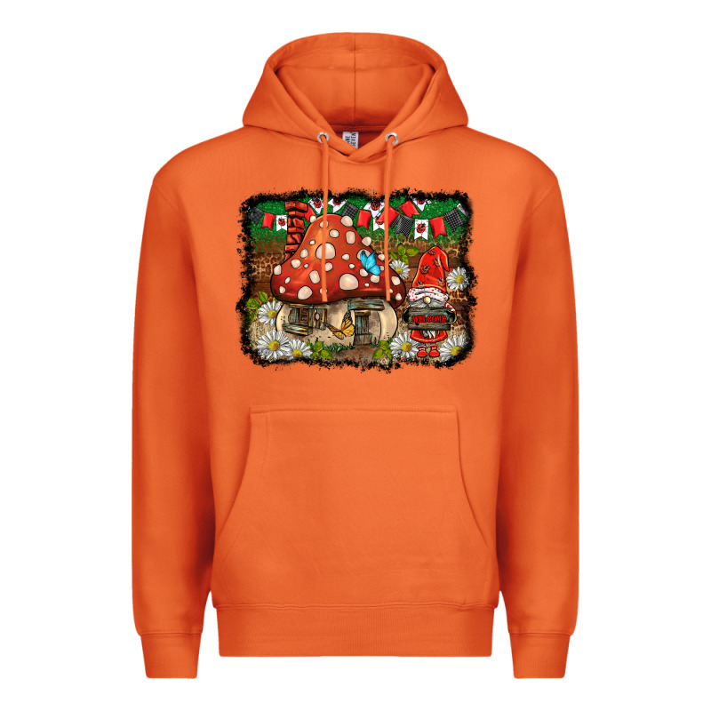 Welcome Ladybug Gnome Background Premium Hoodie by BarkalooDesign | Teevron