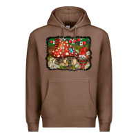 Chestnut welcome ladybug gnome background Premium Hoodie - BarkalooDesign
