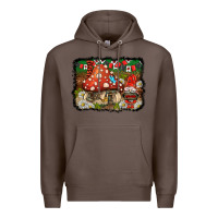 Coffee welcome ladybug gnome background Premium Hoodie - BarkalooDesign