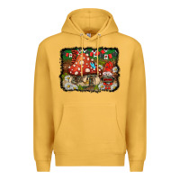 Mustard welcome ladybug gnome background Premium Hoodie - BarkalooDesign