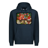 Navy welcome ladybug gnome background Premium Hoodie - BarkalooDesign