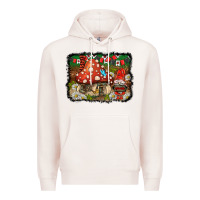 Pale Pink welcome ladybug gnome background Premium Hoodie - BarkalooDesign