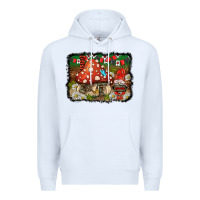 White welcome ladybug gnome background Premium Hoodie - BarkalooDesign