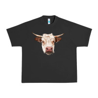Pigment Black hereford cow head Urban Heavy Tee - RanaPortraitStore