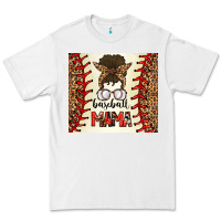 White Baseball Mom Messy Bun Premium Tee - CowhideDigitalArt