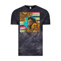 Cloud Black quarter horse aztec pattern Vintage Tee - LillyAllenDesigns