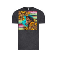 Vintage Black quarter horse aztec pattern Vintage Tee - LillyAllenDesigns