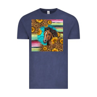 Vintage Denim quarter horse aztec pattern Vintage Tee - LillyAllenDesigns