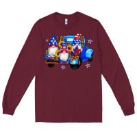 Burgundy american flag gnomes truck sunflowers star leopard Long Sleeve Tee - Artiststas