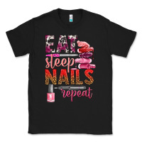 Black eat sleep nails repeat bbs Classic Tee - BundleAndBundleShop