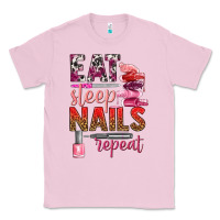 Bubblegum Pink eat sleep nails repeat bbs Classic Tee - BundleAndBundleShop