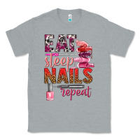 Heather Grey eat sleep nails repeat bbs Classic Tee - BundleAndBundleShop