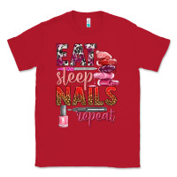 Red eat sleep nails repeat bbs Classic Tee - BundleAndBundleShop