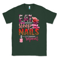 Sports Green eat sleep nails repeat bbs Classic Tee - BundleAndBundleShop