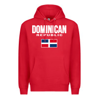 Red dominican republic Premium Hoodie - DesigneFamous