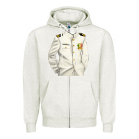 Oatmeal Heather us navy Zipper Hoodie - RanaPortraitStore