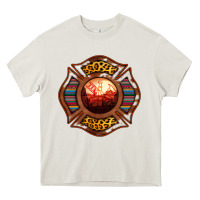 Cream Western Firefighter Symbol Heavy Core Tee - RanaPortraitStore