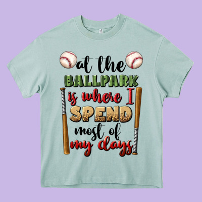 At The Ballpark Is Where I Spend Most My Days Heavy Core Tee Designed By Bundleandbundleshop