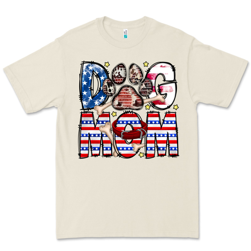 American Dog Mom Premium Tee by CowhideDigitalArt | Teevron
