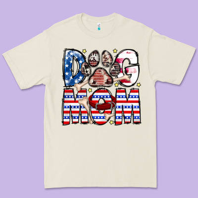 American Dog Mom Premium Tee Designed By Cowhidedigitalart