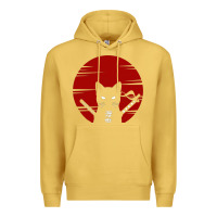 Antique Gold ninja cat japanese Premium Hoodie - DesigneFamous