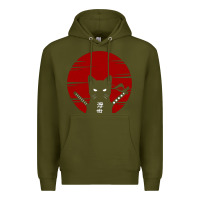Army Green ninja cat japanese Premium Hoodie - DesigneFamous