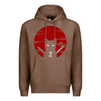 Chestnut ninja cat japanese Premium Hoodie - DesigneFamous
