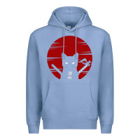 Colony Blue ninja cat japanese Premium Hoodie - DesigneFamous