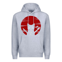 Heather Grey ninja cat japanese Premium Hoodie - DesigneFamous