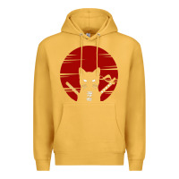 Mustard ninja cat japanese Premium Hoodie - DesigneFamous