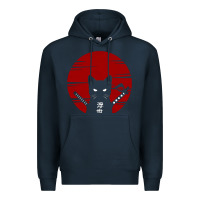 Navy ninja cat japanese Premium Hoodie - DesigneFamous