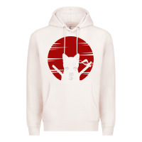 Pale Pink ninja cat japanese Premium Hoodie - DesigneFamous