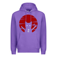 Purple ninja cat japanese Premium Hoodie - DesigneFamous