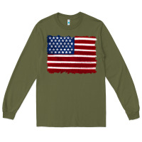 Army Green american flag Long Sleeve Tee - Artiststas
