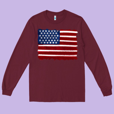 American Flag Long Sleeve Tee Designed By Artiststas