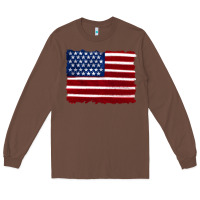 Chestnut american flag Long Sleeve Tee - Artiststas