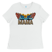 White Western American Mama With Sunflowers Ladies Tee - LillyAllenDesigns