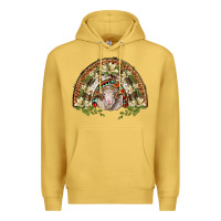 Antique Gold merino wool ram lily rainbow Premium Hoodie - BarkalooDesign