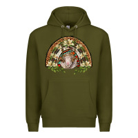 Army Green merino wool ram lily rainbow Premium Hoodie - BarkalooDesign
