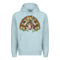 Blue Mist merino wool ram lily rainbow Premium Hoodie - BarkalooDesign